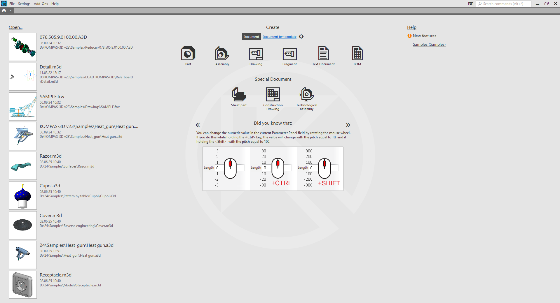 Start page